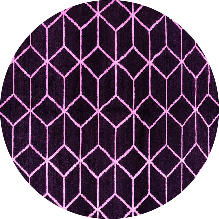 Round Abstract Pink Modern Rug, abs5064pnk