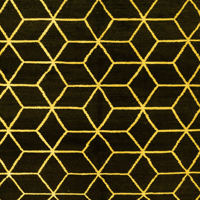 Machine Washable Abstract Yellow Modern Rug, wshabs5064yw