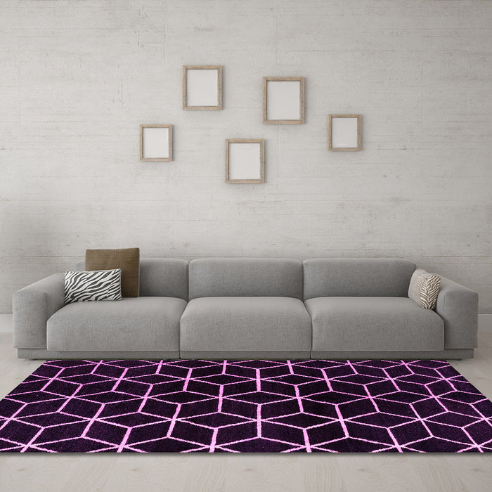 Machine Washable Abstract Pink Modern Rug in a Living Room, wshabs5064pnk