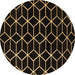 Round Abstract Brown Modern Rug, abs5064brn