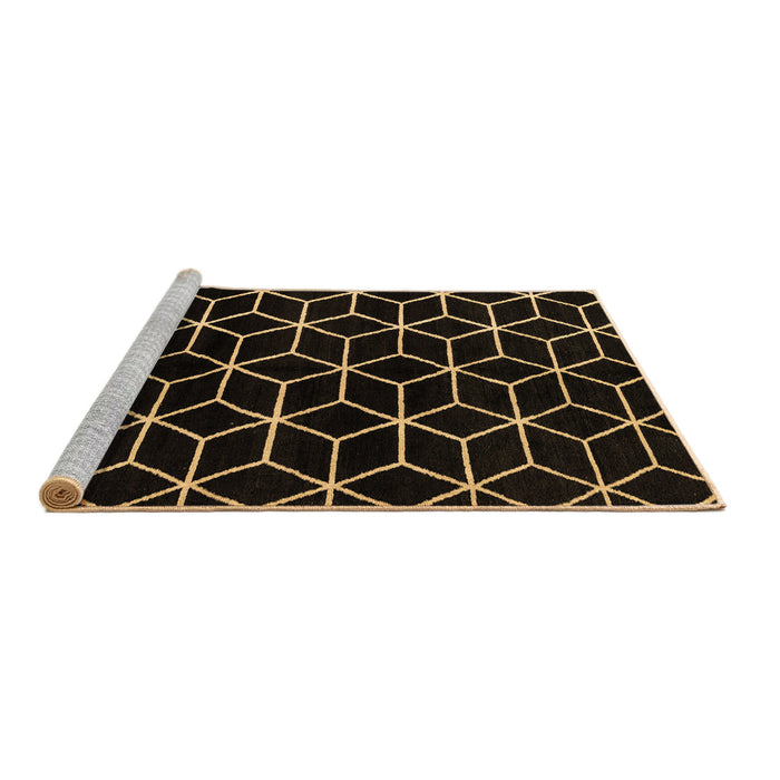 Sideview of Machine Washable Abstract Brown Modern Rug, wshabs5064brn