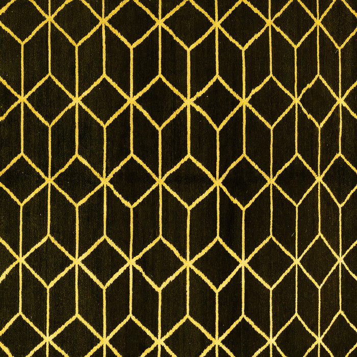 Square Machine Washable Abstract Yellow Modern Rug, wshabs5064yw