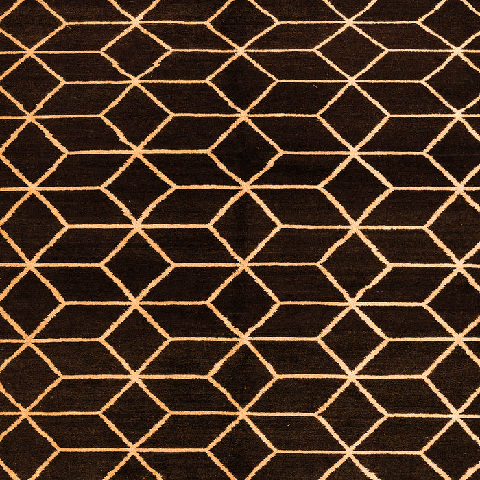 Square Machine Washable Abstract Orange Modern Area Rugs, wshabs5064org