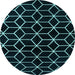 Round Machine Washable Abstract Light Blue Modern Rug, wshabs5064lblu