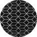 Round Abstract Gray Modern Rug, abs5064gry