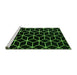 Sideview of Machine Washable Abstract Green Modern Area Rugs, wshabs5064grn