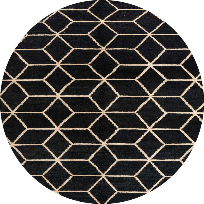 Round Machine Washable Abstract Coffee Brown Rug, wshabs5064