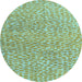 Round Abstract Light Blue Modern Rug, abs5065lblu