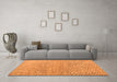 Machine Washable Abstract Orange Modern Area Rugs in a Living Room, wshabs5065org