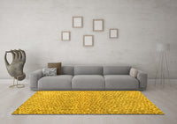 Machine Washable Abstract Yellow Modern Rug, wshabs5065yw