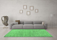 Machine Washable Abstract Emerald Green Modern Rug, wshabs5065emgrn