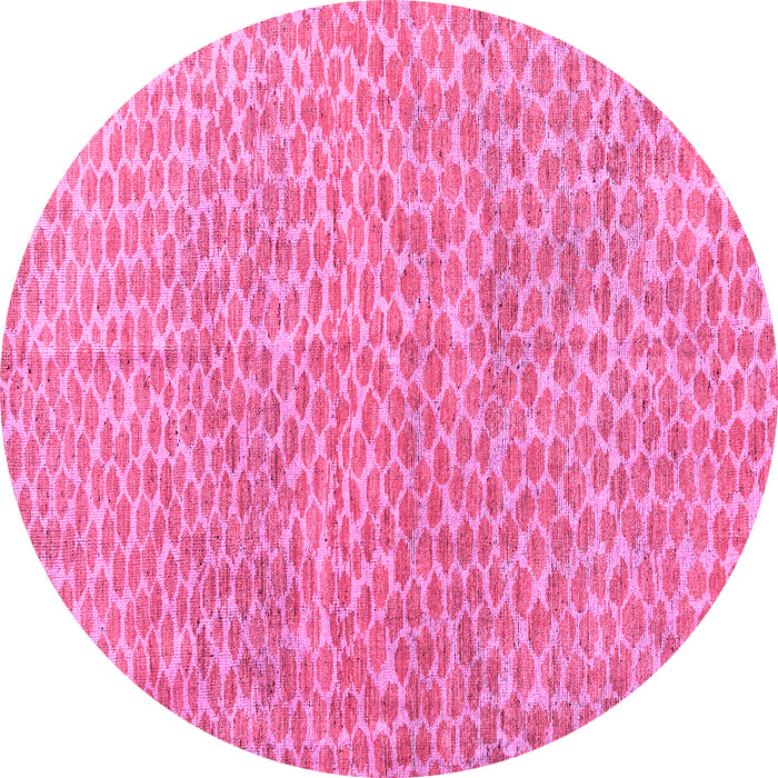 Round Abstract Pink Modern Rug, abs5065pnk