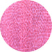 Round Abstract Pink Modern Rug, abs5065pnk