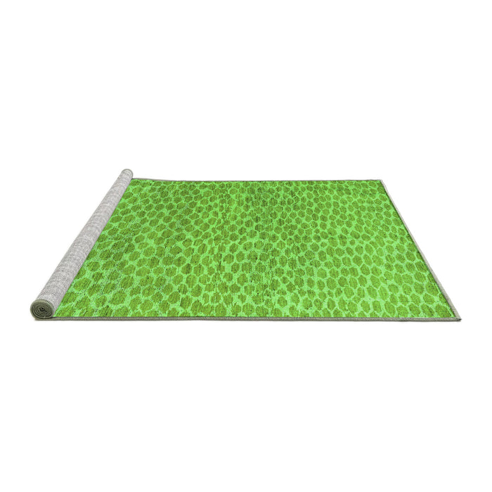 Sideview of Machine Washable Abstract Green Modern Area Rugs, wshabs5065grn