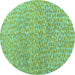 Round Abstract Turquoise Modern Rug, abs5065turq