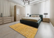 Abstract Orange Modern Rug in a Bedroom, abs5065