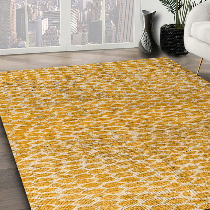 Abstract Orange Modern Rug in Family Room, abs5065