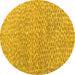 Round Abstract Yellow Modern Rug, abs5065yw