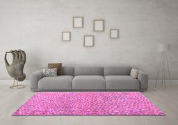 Machine Washable Abstract Purple Modern Area Rugs in a Living Room, wshabs5065pur