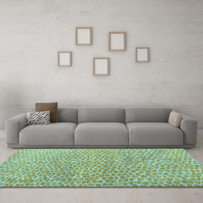 Machine Washable Abstract Light Blue Modern Rug in a Living Room, wshabs5065lblu