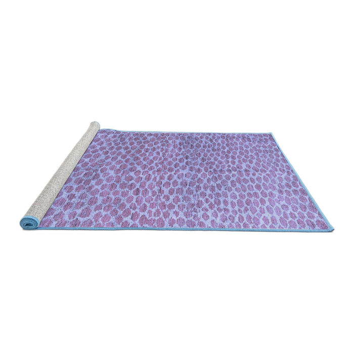 Sideview of Machine Washable Abstract Blue Modern Rug, wshabs5065blu