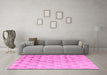 Machine Washable Solid Pink Modern Rug in a Living Room, wshabs5066pnk