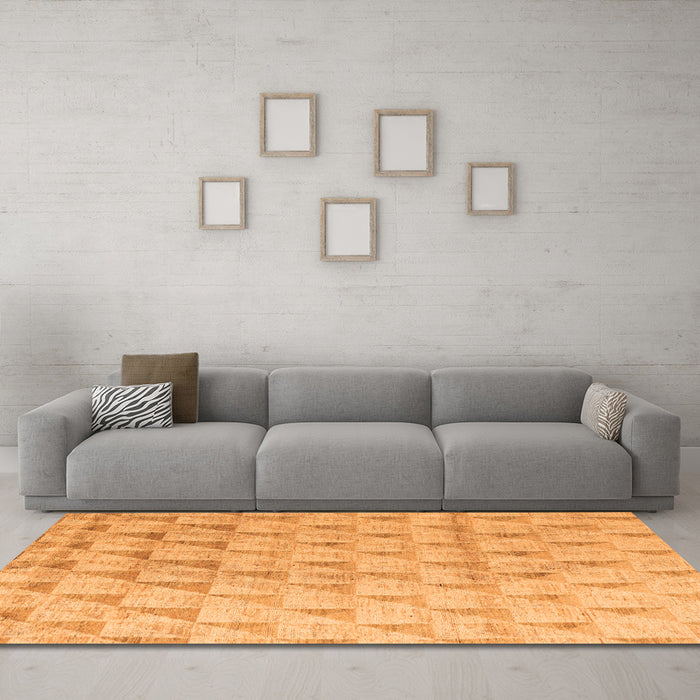 Machine Washable Solid Orange Modern Area Rugs in a Living Room, wshabs5066org