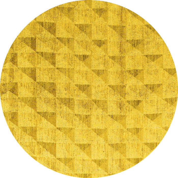 Round Solid Yellow Modern Rug, abs5066yw
