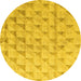 Round Solid Yellow Modern Rug, abs5066yw