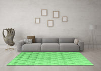 Machine Washable Solid Emerald Green Modern Rug, wshabs5066emgrn