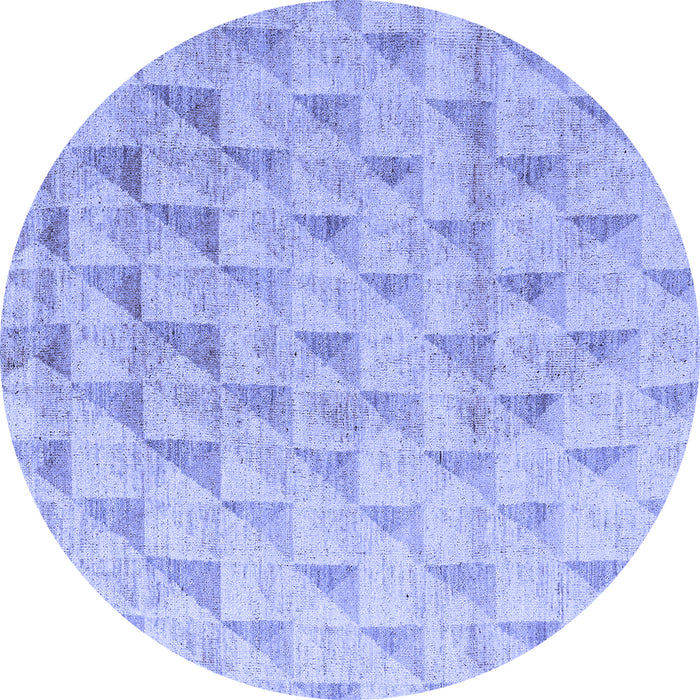Round Solid Blue Modern Rug, abs5066blu