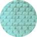 Round Machine Washable Solid Light Blue Modern Rug, wshabs5066lblu