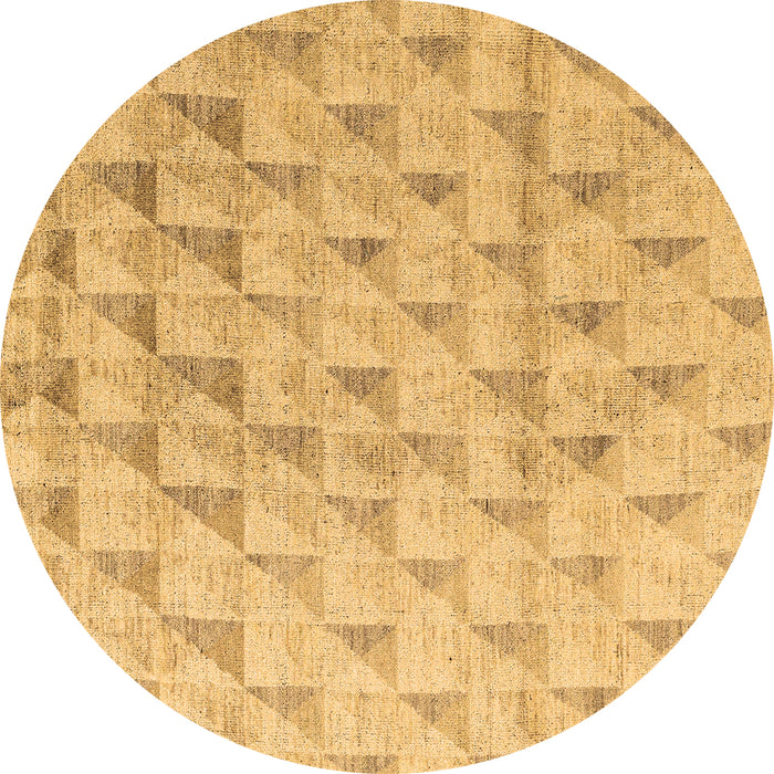 Round Machine Washable Solid Brown Modern Rug, wshabs5066brn