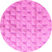 Round Solid Pink Modern Rug, abs5066pnk