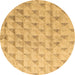 Round Solid Brown Modern Rug, abs5066brn