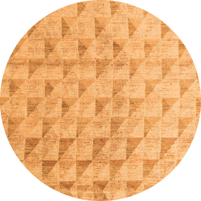 Round Solid Orange Modern Rug, abs5066org