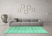 Machine Washable Solid Turquoise Modern Area Rugs in a Living Room,, wshabs5066turq