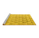 Sideview of Machine Washable Solid Yellow Modern Rug, wshabs5066yw