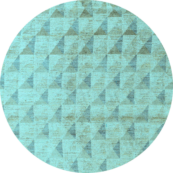 Round Solid Light Blue Modern Rug, abs5066lblu