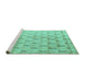 Sideview of Machine Washable Solid Turquoise Modern Area Rugs, wshabs5066turq