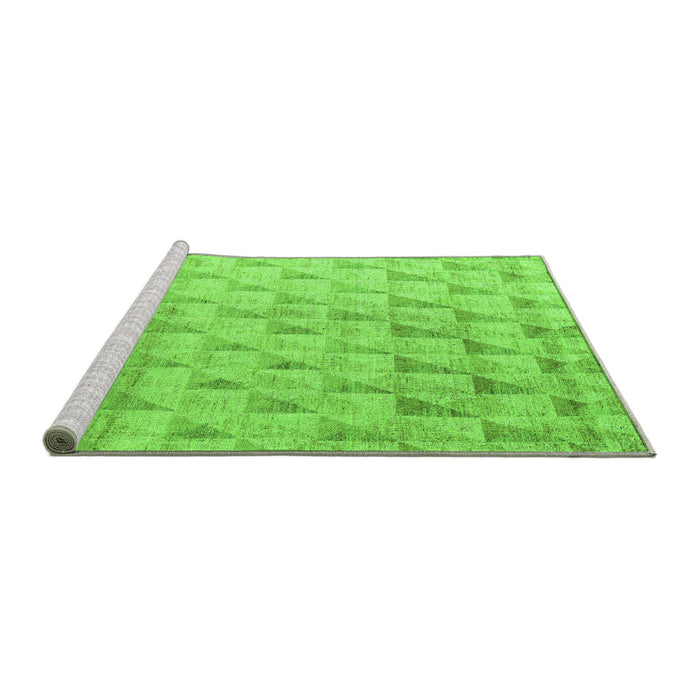 Sideview of Machine Washable Solid Green Modern Area Rugs, wshabs5066grn
