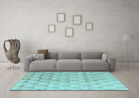 Machine Washable Solid Light Blue Modern Rug, wshabs5066lblu