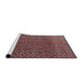 Sideview of Machine Washable Abstract Vermilion Red Rug, wshabs5067