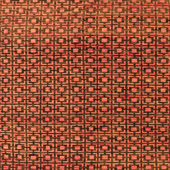 Square Machine Washable Abstract Orange Modern Area Rugs, wshabs5067org
