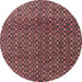 Round Machine Washable Abstract Vermilion Red Rug, wshabs5067