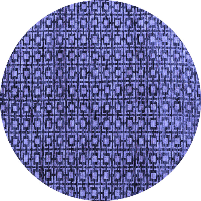 Round Abstract Blue Modern Rug, abs5067blu