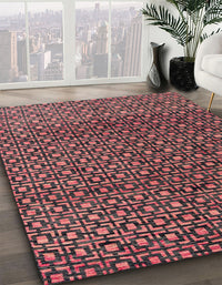 Abstract Red Modern Rug, abs5067