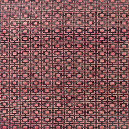 Square Machine Washable Abstract Vermilion Red Rug, wshabs5067