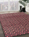 Abstract Red Modern Rug in Family Room, abs5067