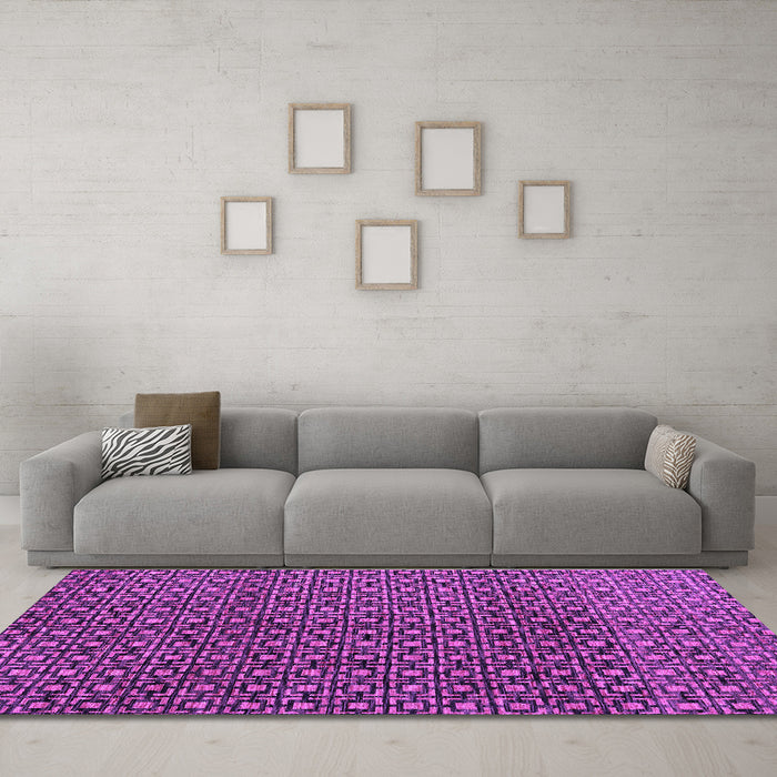 Machine Washable Abstract Purple Modern Area Rugs in a Living Room, wshabs5067pur
